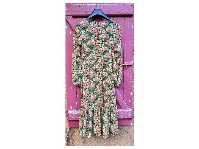 SéZane Milla Kleid mit Blumenmuster V-Ausschnitt 36 Mehrfarben - Ansicht 3