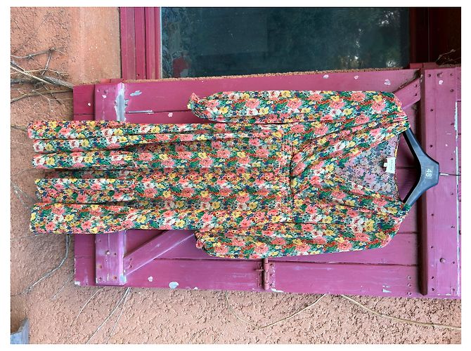 SéZane Milla Kleid mit Blumenmuster V-Ausschnitt 36 Mehrfarben - Ansicht 7