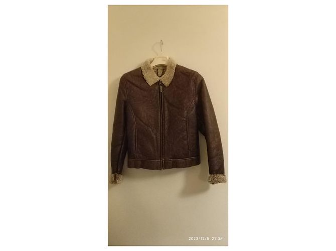Autre Marque Giacca Chevignon in shearling marrone - vista 3