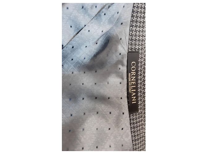 Giacca Blazer Corneliani in Lana e Cotone Nero Grigio - vista 2