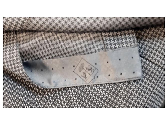 Giacca Blazer Corneliani in Lana e Cotone Nero Grigio - vista 3