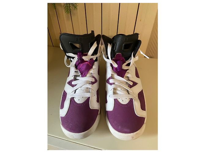 Zapatillas Nike Jordan 6 Retro Grape Blanco Morado Cuero Púrpura - vista 2
