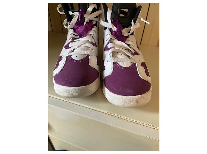 Zapatillas Nike Jordan 6 Retro Grape Blanco Morado Cuero Púrpura - vista 3