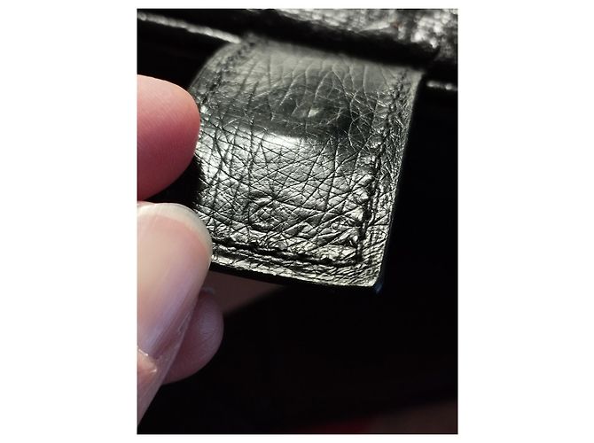 Borsa Hermès Nouméa in pelle esotica Nero - vista 13