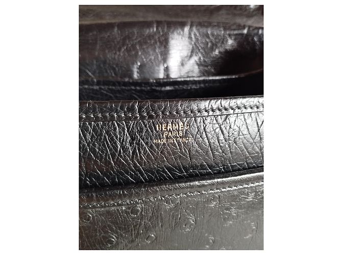 Borsa Hermès Nouméa in pelle esotica Nero - vista 11