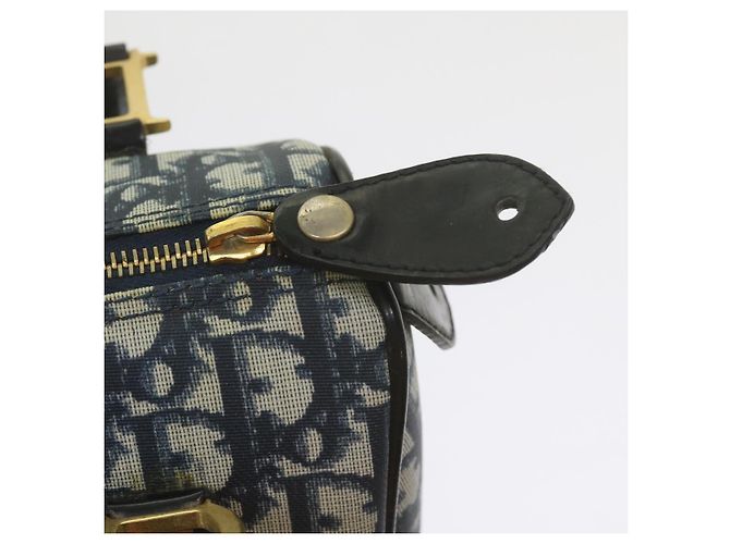Christian Dior Trotter Canvas Mini Boston Bag Navy Auth 61073 - vista 10