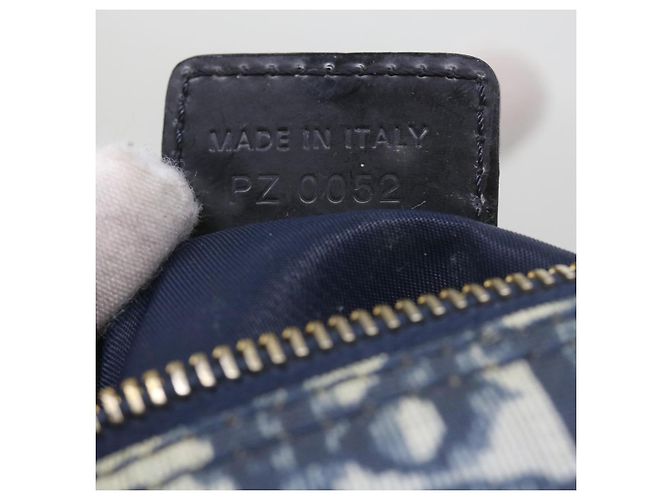 Christian Dior Trotter Canvas Mini Boston Bag Navy Auth 61073 - vista 12
