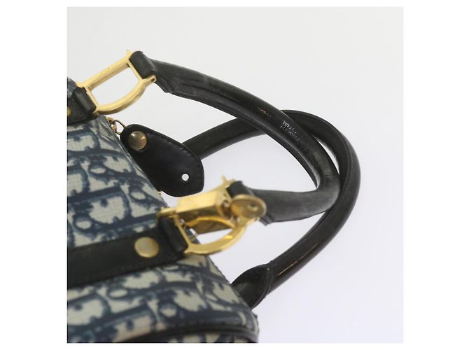 Christian Dior Trotter Canvas Mini Boston Bag Navy Auth 61073 - vista 14