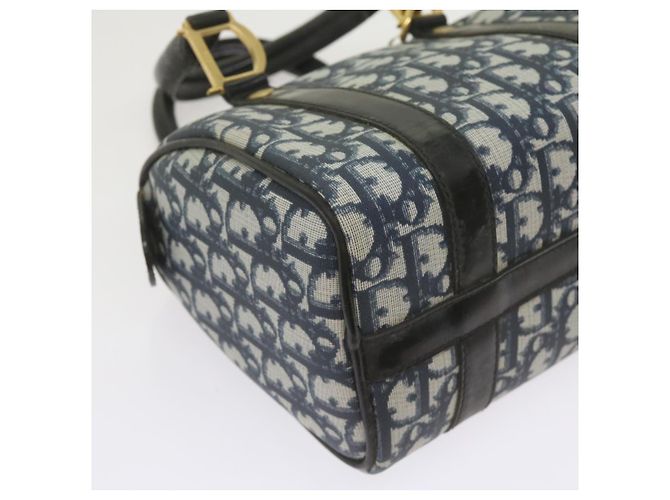 Christian Dior Trotter Canvas Mini Boston Bag Navy Auth 61073 - vista 16