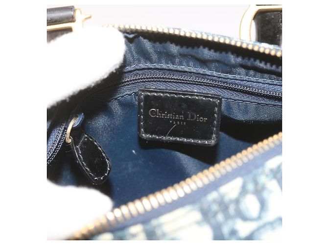 Christian Dior Trotter Canvas Mini Boston Bag Navy Auth 61073 - vista 19