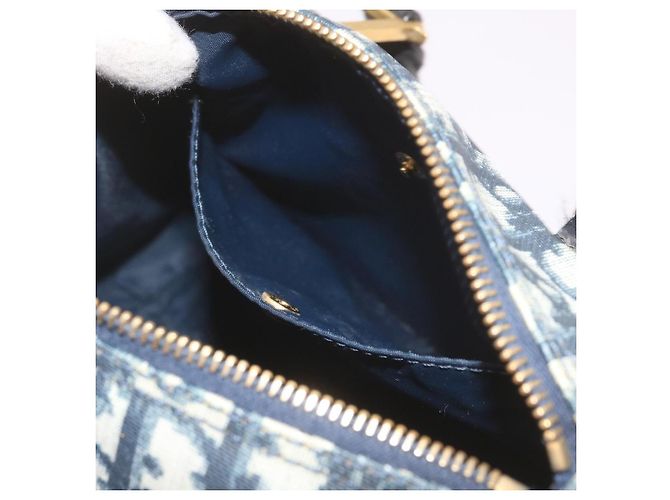Christian Dior Trotter Canvas Mini Boston Bag Navy Auth 61073 - vista 22