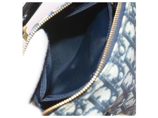 Christian Dior Trotter Canvas Mini Boston Bag Navy Auth 61073 - vista 23