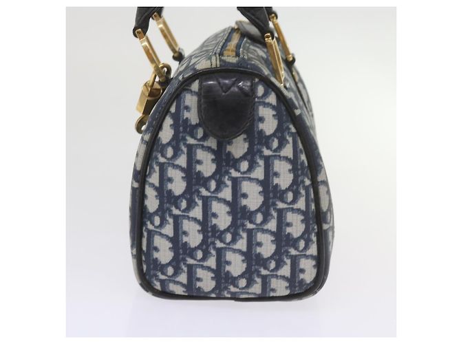 Christian Dior Trotter Canvas Mini Boston Bag Navy Auth 61073 - vista 3