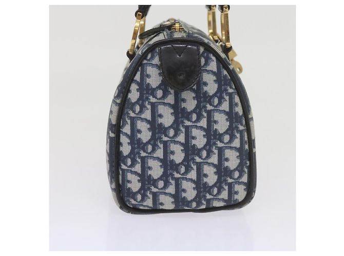 Christian Dior Trotter Canvas Mini Boston Bag Navy Auth 61073 - vista 4
