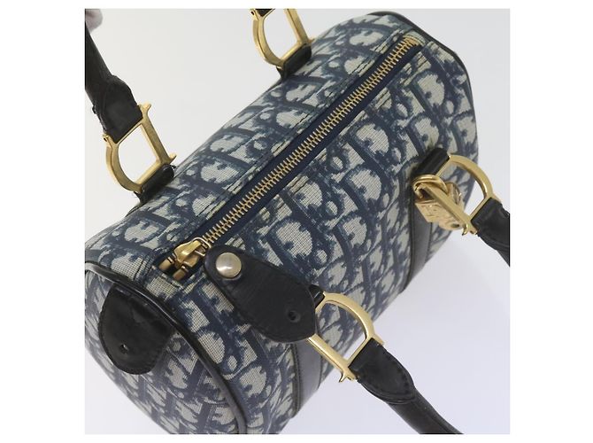 Christian Dior Trotter Canvas Mini Boston Bag Navy Auth 61073 - vista 6