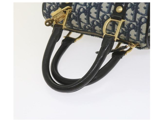 Christian Dior Trotter Canvas Mini Boston Bag Navy Auth 61073 - vista 7