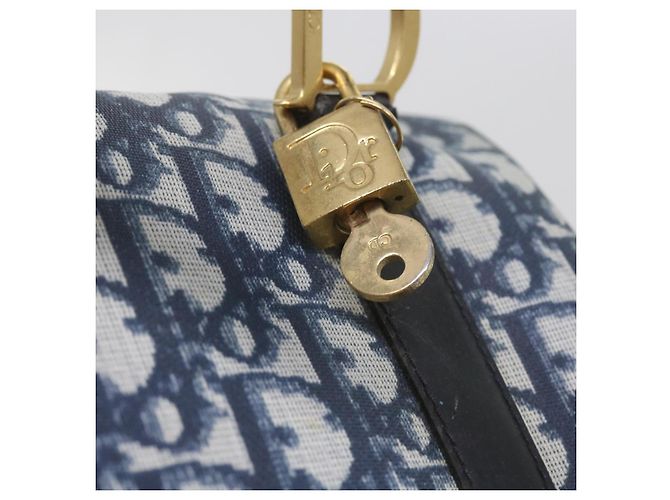 Christian Dior Trotter Canvas Mini Boston Bag Navy Auth 61073 - vista 9