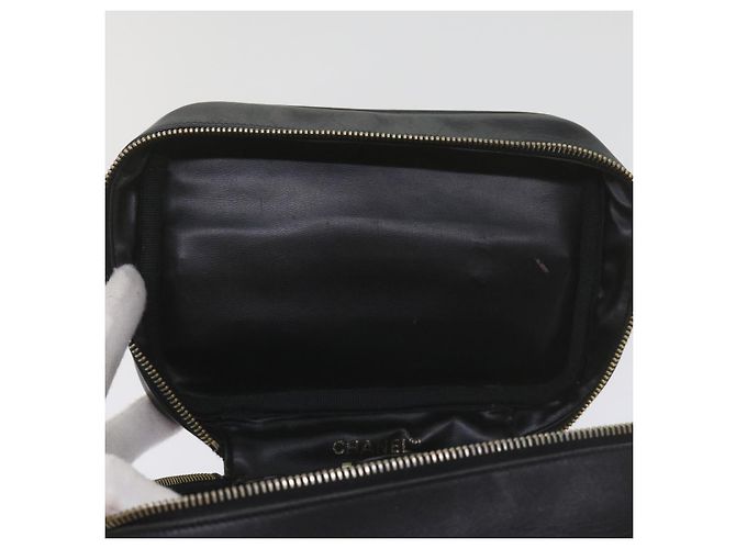 CHANEL Vanity Pochette per cosmetici Pelle Nera CC Auth 59984 Nero - vista 10