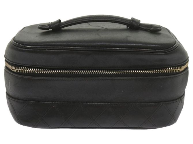 CHANEL Vanity Pochette per cosmetici Pelle Nera CC Auth 59984 Nero - vista 13