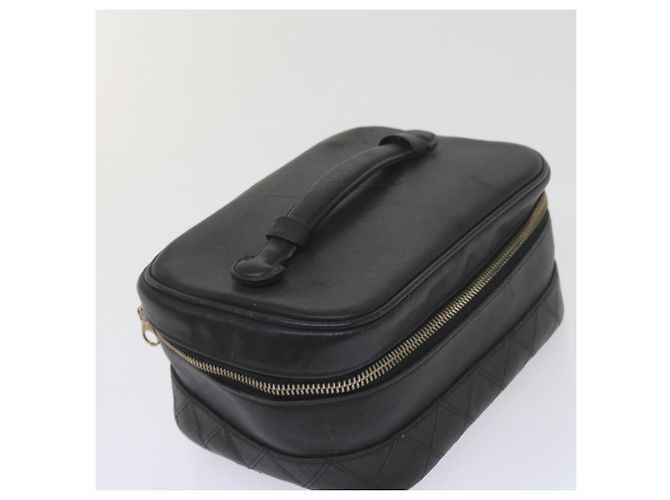 CHANEL Vanity Pochette per cosmetici Pelle Nera CC Auth 59984 Nero - vista 6