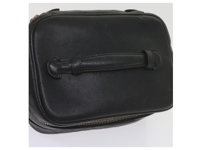 CHANEL Vanity Pochette per cosmetici Pelle Nera CC Auth 59984 Nero - vista 7