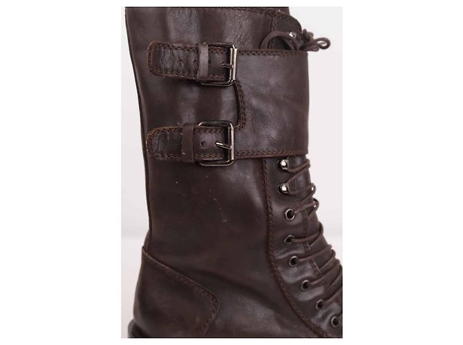 Pinko Botas de couro com cadarço - vista 6