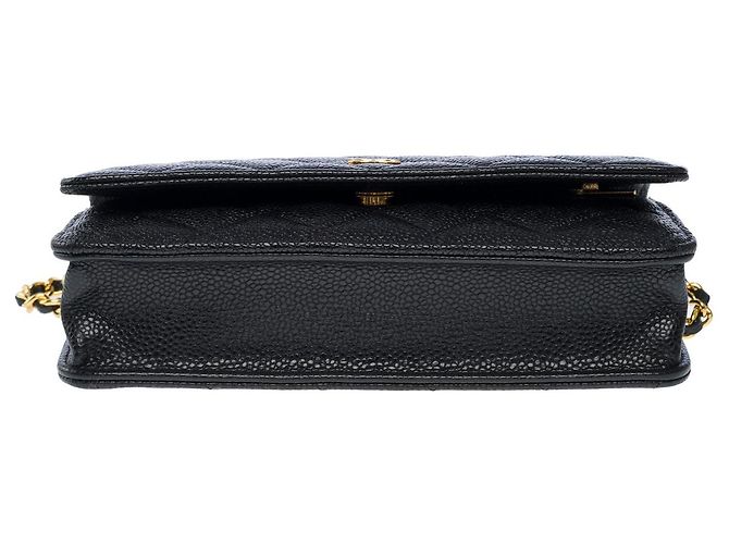Sac CHANEL Wallet on Chain en Cuir Noir - 101618 - vista 10