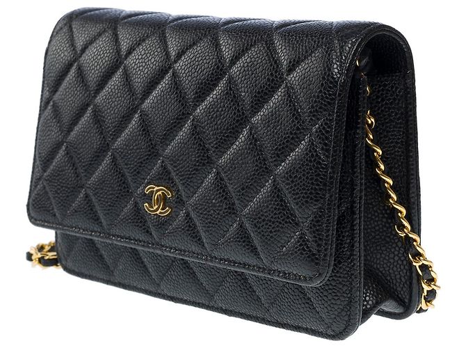 Sac CHANEL Wallet on Chain en Cuir Noir - 101618 - vista 5