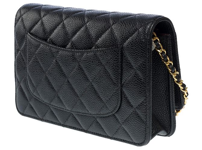Sac CHANEL Wallet on Chain en Cuir Noir - 101618 - vista 6