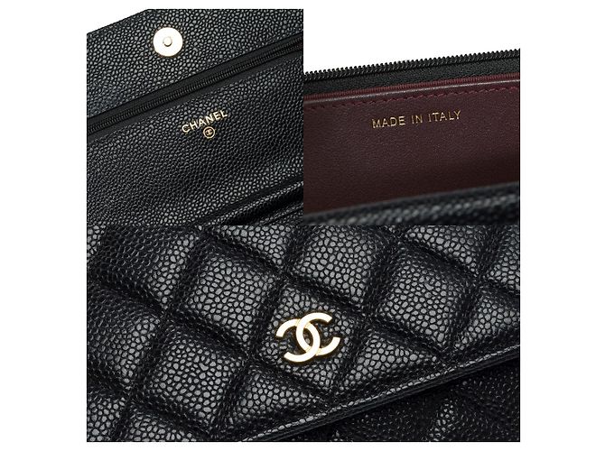 Sac CHANEL Wallet on Chain en Cuir Noir - 101618 - vista 7