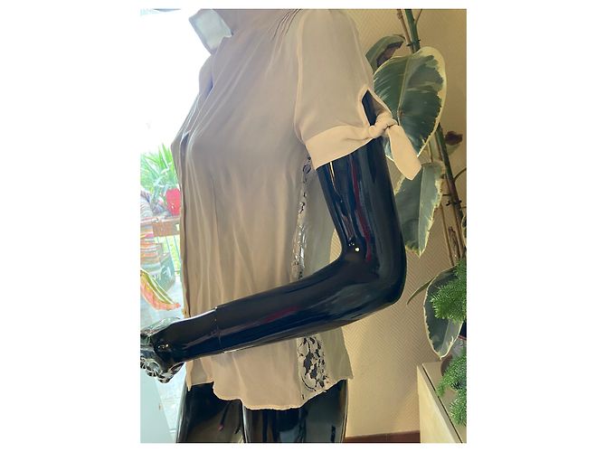 Barbara Bui Seidenbluse mit Spitze Creme - Ansicht 2