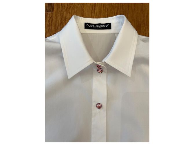 Camisa Corta Dolce & Gabbana de Popelín de Algodón Blanco - vista 2