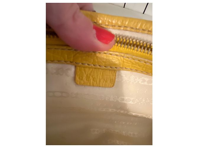 Borsa Céline Boogie Beige in Tela - vista 12