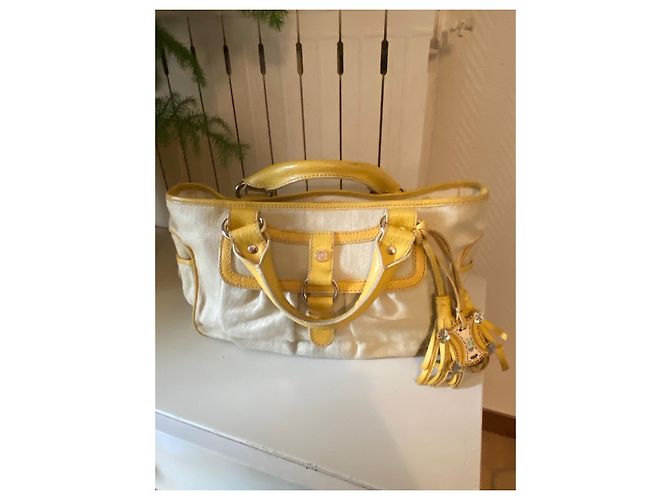Borsa Céline Boogie Beige in Tela - vista 4