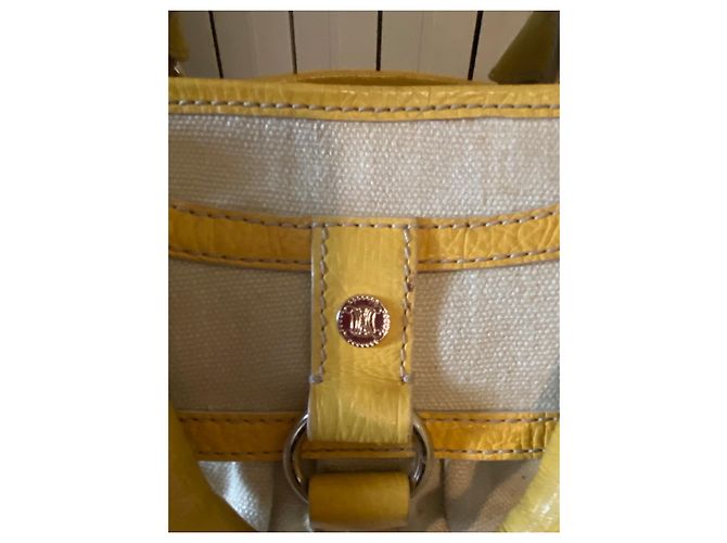 Borsa Céline Boogie Beige in Tela - vista 5