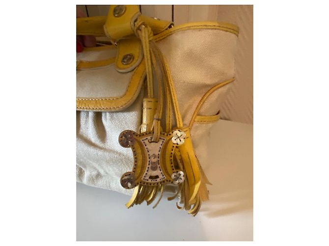 Borsa Céline Boogie Beige in Tela - vista 7