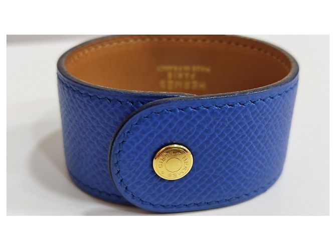 Bracciale Hermès Medor in pelle blu - vista 6