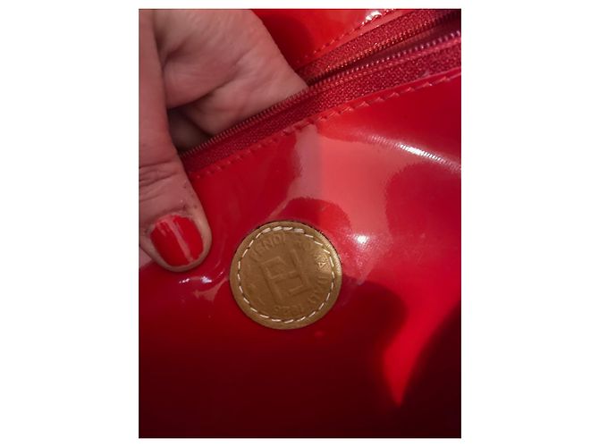 Fendi Shopper Tasche aus rotem Lackleder - Ansicht 10