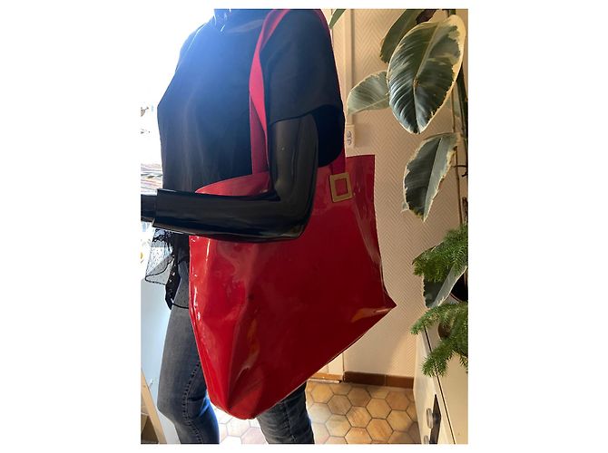 Fendi Shopper Tasche aus rotem Lackleder - Ansicht 2