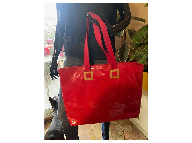 Fendi Shopper Tasche aus rotem Lackleder - Ansicht 3