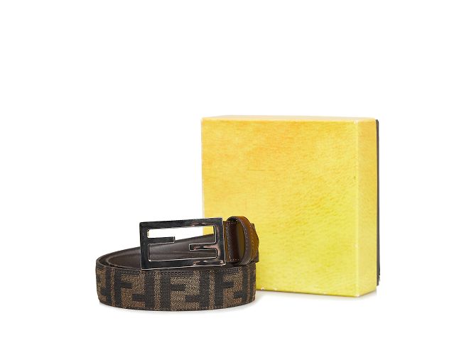 Cinto de lona marrom Fendi Zucca - vista 9