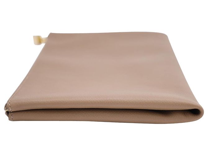 HERMÈS Atout 20 Pochette en cuir de veau Beige Marron - vue 6