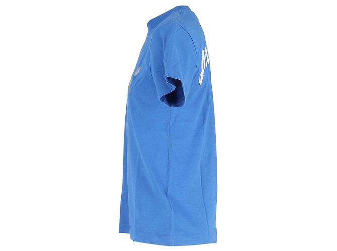 Camiseta Palm Angels Shark de algodón azul - vista 2