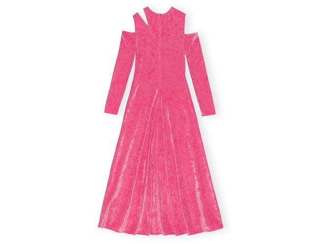 Ganni Maxikleid aus Samt Rosa Pink - Ansicht 2