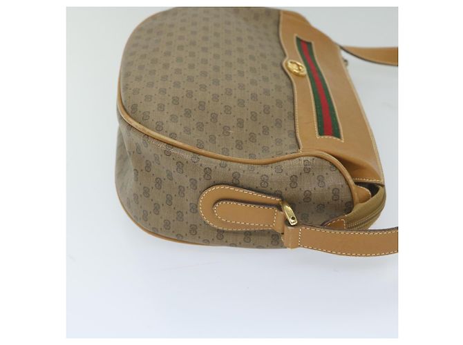 GUCCI Borsa a tracolla Micro GG Canvas Web Sherry Line PVC Beige Verde Auth yk9514 Rosso - vista 3