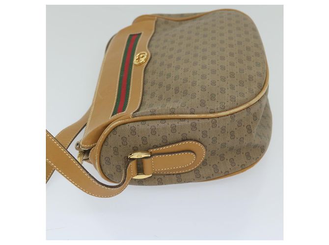 GUCCI Borsa a tracolla Micro GG Canvas Web Sherry Line PVC Beige Verde Auth yk9514 Rosso - vista 4