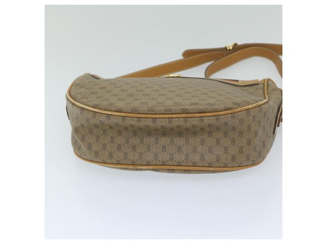 GUCCI Borsa a tracolla Micro GG Canvas Web Sherry Line PVC Beige Verde Auth yk9514 Rosso - vista 5