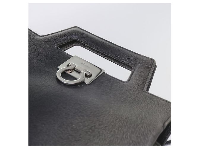 Salvatore Ferragamo Borsa a Mano in Pelle 2modo Grey Auth hk919 Marrone - vista 14