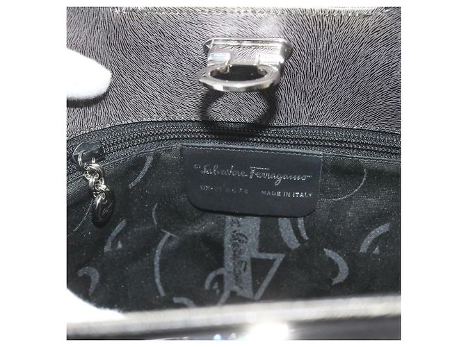 Salvatore Ferragamo Borsa a Mano in Pelle 2modo Grey Auth hk919 Marrone - vista 21