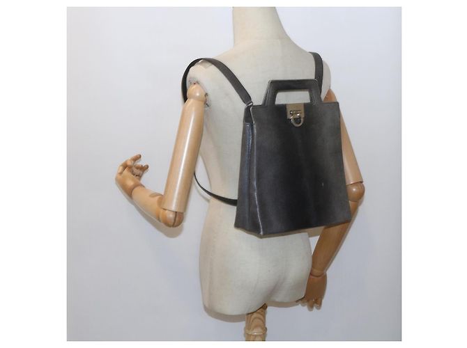 Salvatore Ferragamo Borsa a Mano in Pelle 2modo Grey Auth hk919 Marrone - vista 25